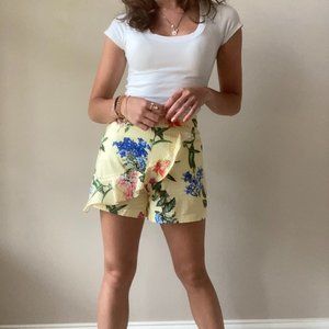 Yellow Ruffle Floral Short